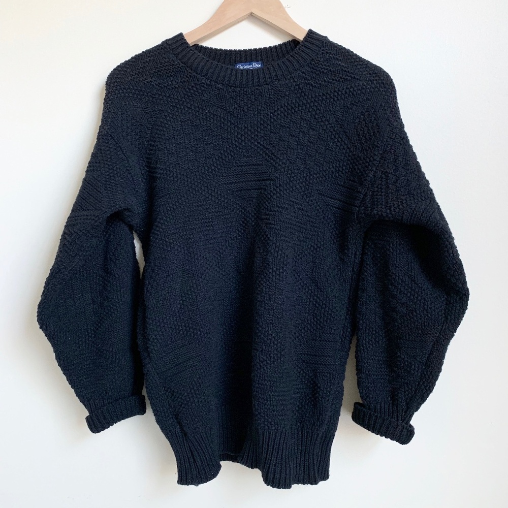 Vintage Dior Textured Dolman Knit Pullover